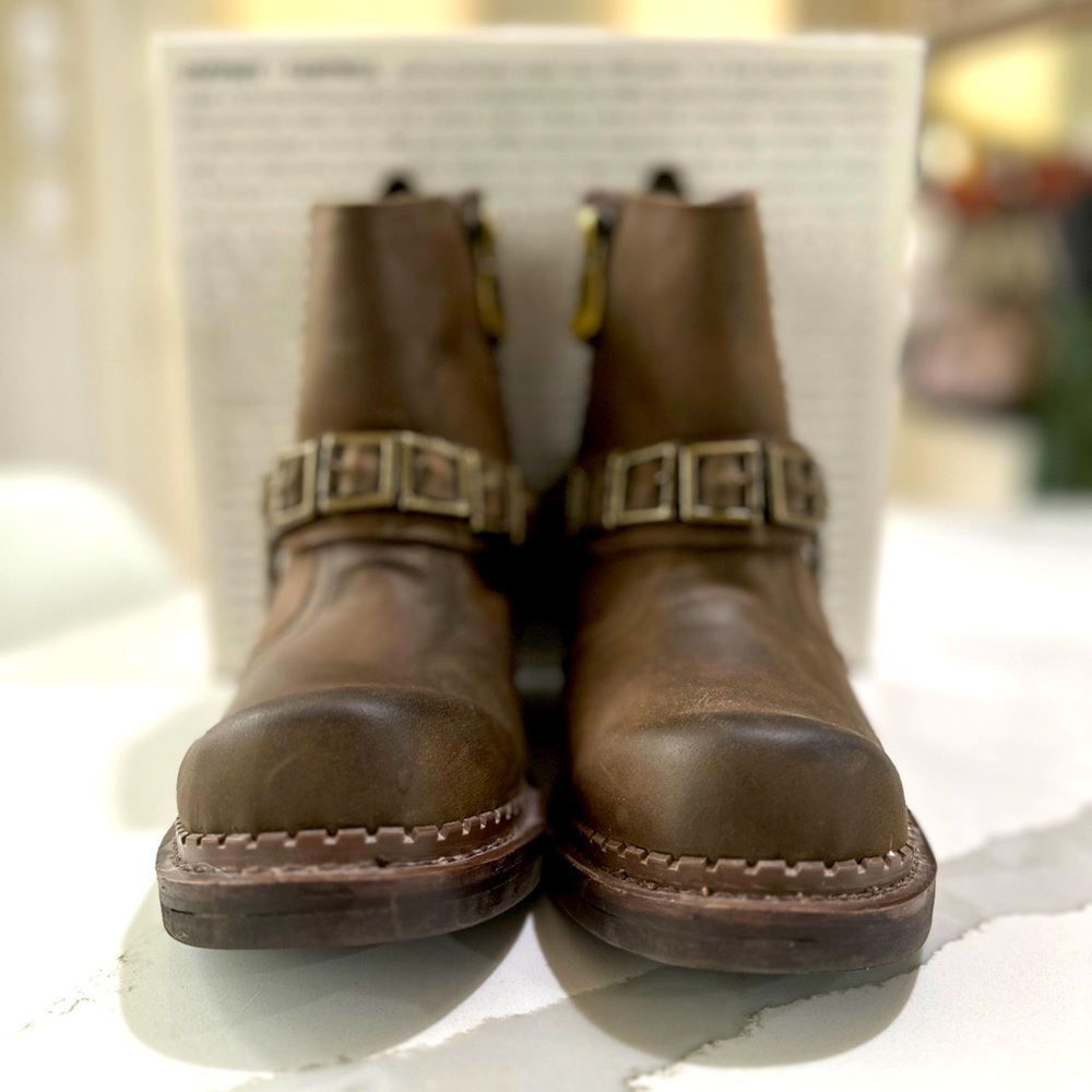 Jeffrey Campbell Buckle Harness Leather Moto Boots